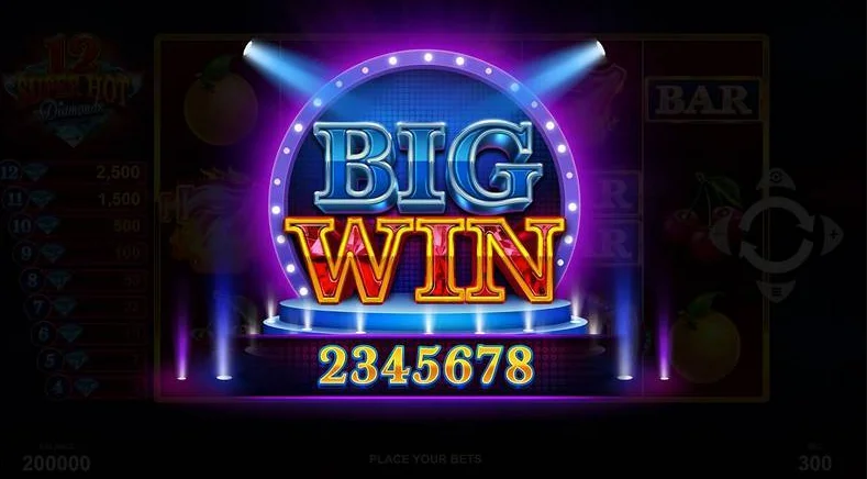 12 Super Hot Diamonds big win