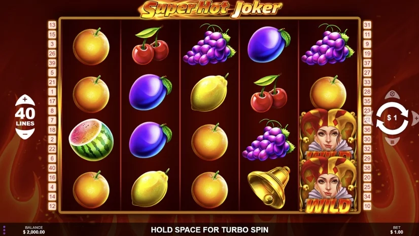 Spin the Super Hot Joker game online with fruits and joker icons